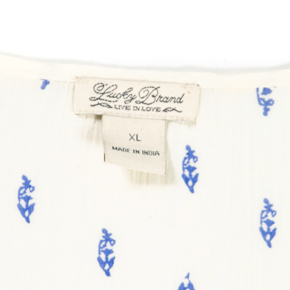 Blue, white embroidered, sheer Lucky top - Picture 4 of 4